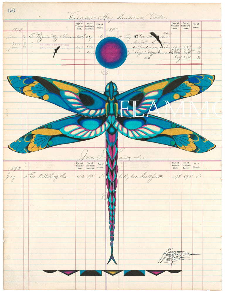 Original Ledger Art: Dragonfly