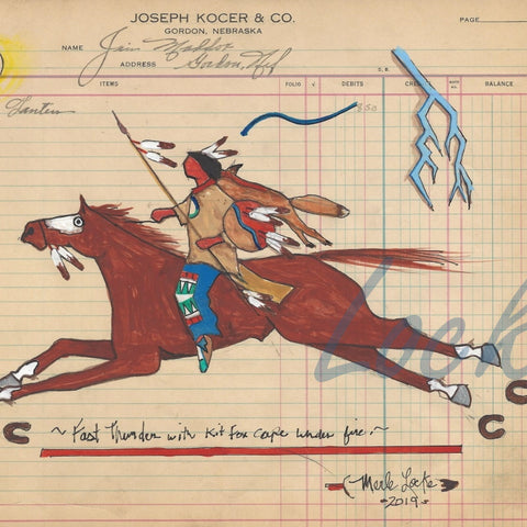 (Fine Art Print) Ledger Art - Fast Thunder