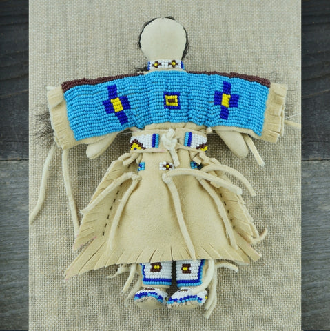 Traditional Buckskin Doll - Turquoise