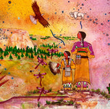 Original Acrylic on Canvas Native American Lakota Sioux Women