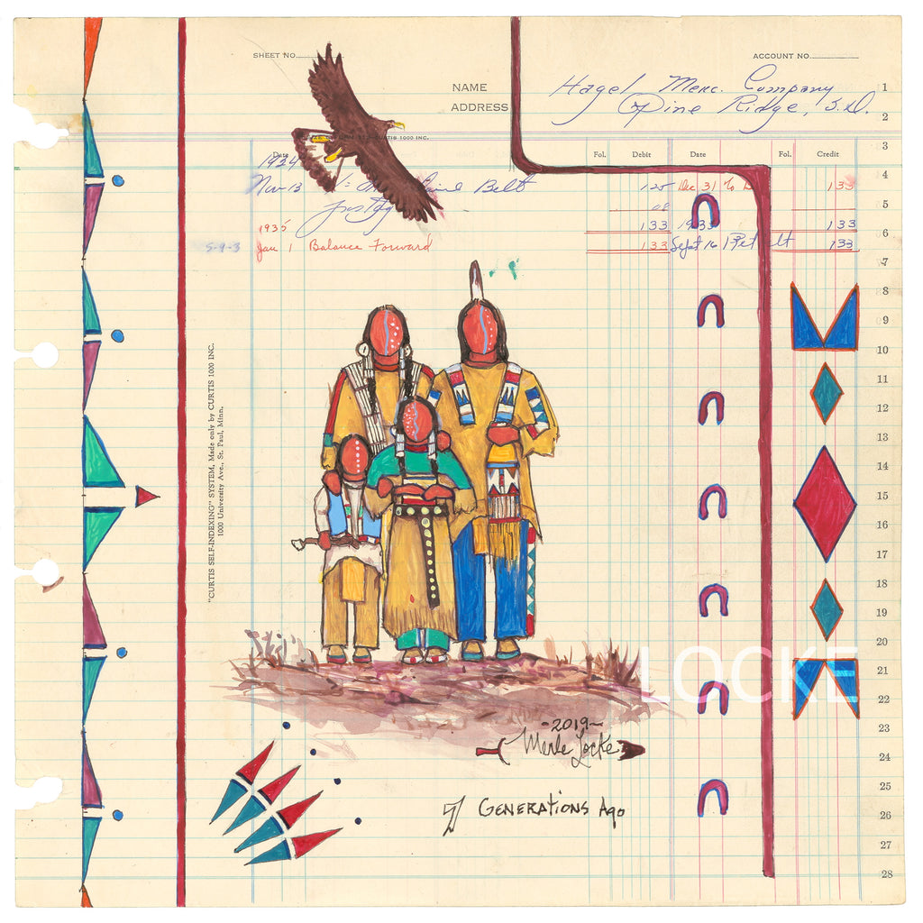 (Fine Art Print) Ledger Art ~ 7 Generations Ago