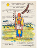 (Fine Art Print) Ledger Art ~ Foretold Legacy ~ Peltier Trial Subpoena