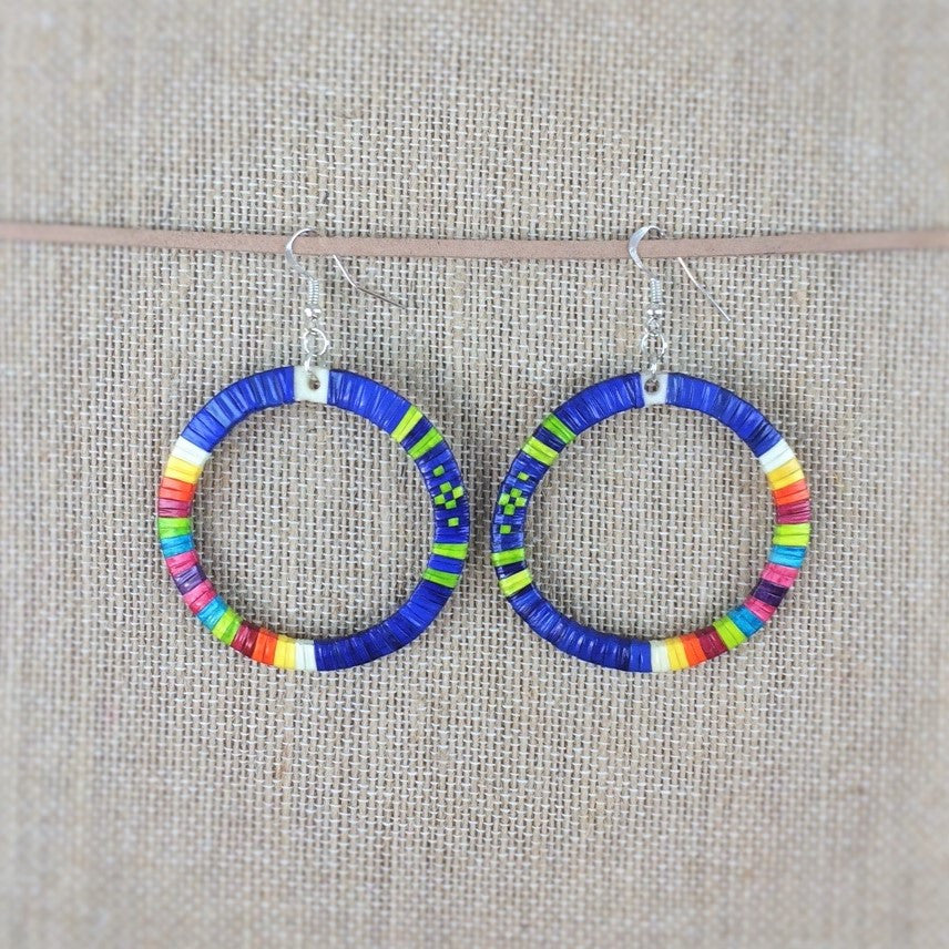 Red Cloud Quillwork Earrings Large Circles – Seven Fires Art