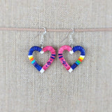 Red Cloud Quillwork Earrings - Hearts