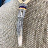 Carved Antler Eagle Fetish with Ball and Quills
