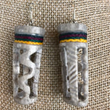 Carved Antler and Quill Lakota Creation Story Earrings