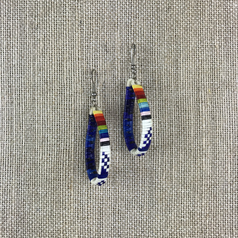 Red Cloud Quillwork Earrings - Hoops