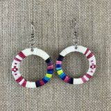 Red Cloud Quillwork Earrings - Circles Collection
