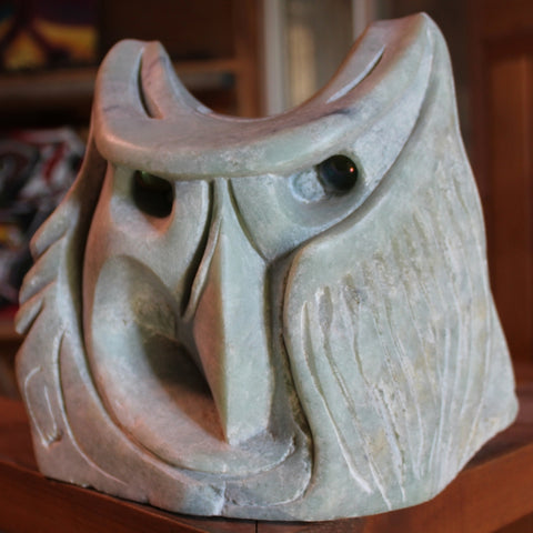 Green Soapstone Owl