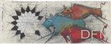 Original Prismacolor Pencil on Antique Ledger Paper ~ In & Out