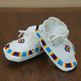 Beaded Leather Moccasins - Newborn - 3 Colors