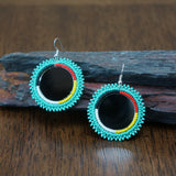 Beadwork Earrings - Mirrored Medicine Wheel - Only 2 Left!