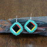 Beadwork Earrings - Mirrored Medicine Wheel - Only 2 Left!