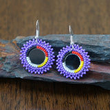 Beadwork Earrings - Mirrored Medicine Wheel - Only 2 Left!