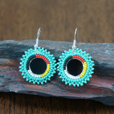 Beadwork Earrings - Mirrored Medicine Wheel - Only 2 Left!