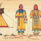 Fine Art Print - Antique Ledger #346 - Oglala Sisters