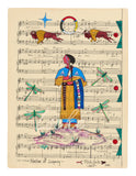 (Fine Art Print) Ledger Art on Antique Sheet Music ~ Nation of Legacy
