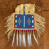 Traditional Beaded Pipe and Medicine Bag Set