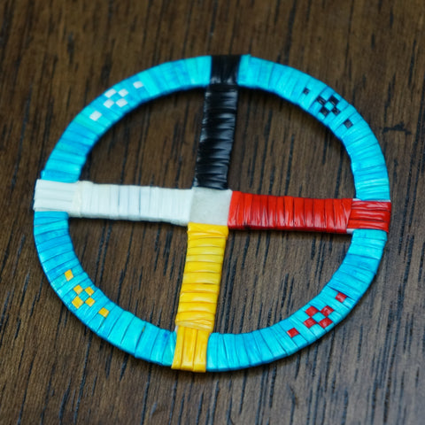 Quillwork Medicine Wheel - Turquoise