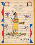 (Fine Art Print) Ledger Art on Antique Sheet Music ~ Who Knows? / Nation of Honors