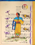 (Fine Art Print) Ledger Art on Antique Sheet Music ~ The Mill / Buffalo Lakota Legends