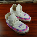 Fully Beaded Leather Moccasins - Women's Sizes