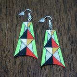 New Twist Parfleche Trapezoid Earrings  ~ Only 1 Left!