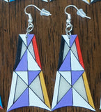 New Twist Parfleche Trapezoid Earrings  ~ Only 1 Left!