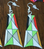 New Twist Parfleche Trapezoid Earrings  ~ Only 1 Left!