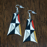 New Twist Parfleche Trapezoid Earrings  ~ Only 1 Left!