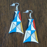 New Twist Parfleche Trapezoid Earrings  ~ Only 1 Left!