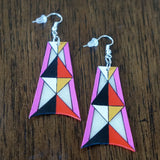 New Twist Parfleche Trapezoid Earrings  ~ Only 1 Left!