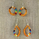 Red Cloud Quillwork Earrings - Orange Collection