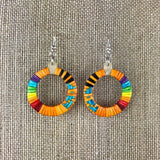 Red Cloud Quillwork Earrings - Circles Collection