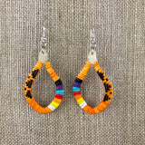 Red Cloud Quillwork Earrings - Orange Collection