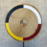 Painted 13" Elk Hide Drum - Medicine Wheel