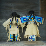 Traditional Buckskin Doll Pair - Turquoise