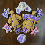 Traditional Buckskin Doll Pair - Purple