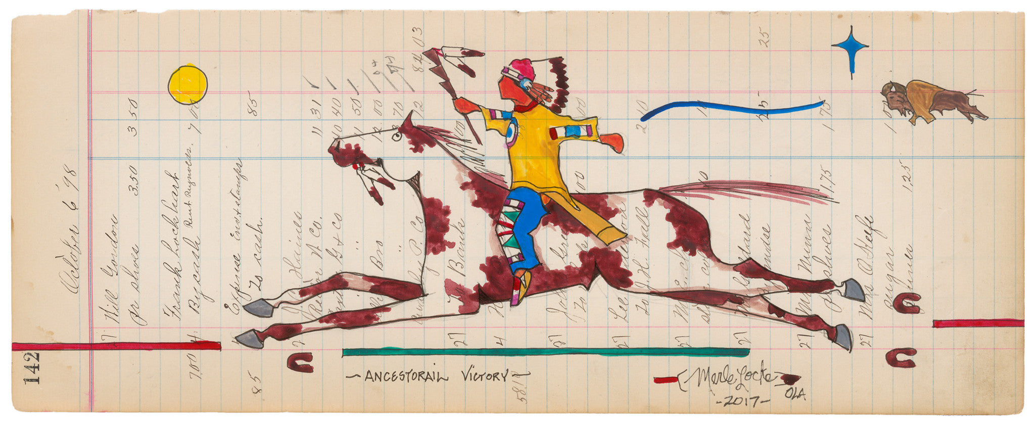 Fine Art Print - Antique Ledger #142 - Ancestorail Victory – Seven