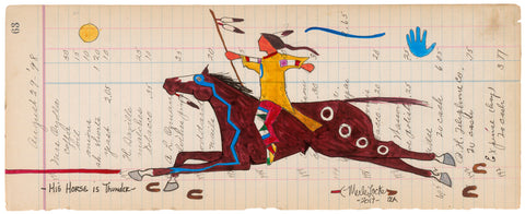 Fine Art Print - Antique Ledger #63 - His Horse is Thunder