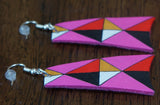 Parfleche Trapezoid Earrings with Felt Backing ~ Only 1 Left!