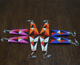 Parfleche Trapezoid Earrings with Felt Backing ~ Only 1 Left!