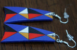 Parfleche Trapezoid Earrings with Felt Backing ~ Only 1 Left!
