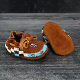 Beaded Leather Moccasins - Newborn In Stock