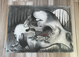Native American Original Art Buffalo Eagle Horse