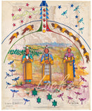 Ledger Art Three Women Black Hills
