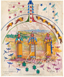 Ledger Art Three Women Black Hills