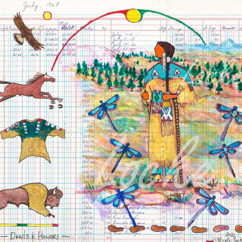 (Fine Art Print) Ledger Art - Deeds & Honors