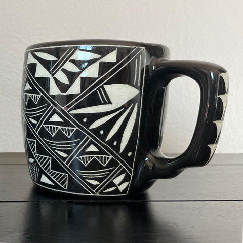 Hand Etched and Painted Mugs