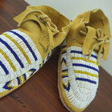 Beaded Leather Moccasins - Men's Sizes